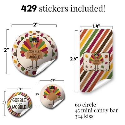 AmandaCreation Turkey Gobble Til You Wobble Sticker Bundle 429pc. Image 1