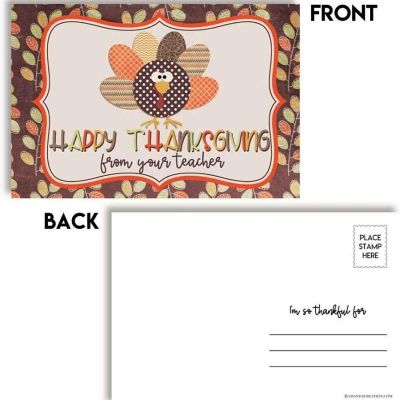 AmandaCreation Turkey Teacher Postcards 30pc. Image 3