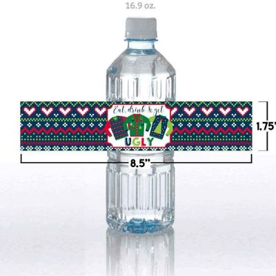 AmandaCreation Ugly Sweater Water Bottle Wrappers 20pc. Image 2