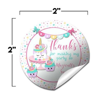 AmandaCreation Unicorn Cake &amp; Cupcake Envelope Seals 40pc. Image 1