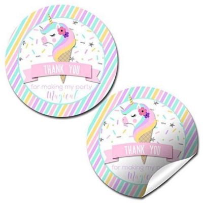 AmandaCreation Unicorn Ice Cream Envelope Seals 40pc. Image 1