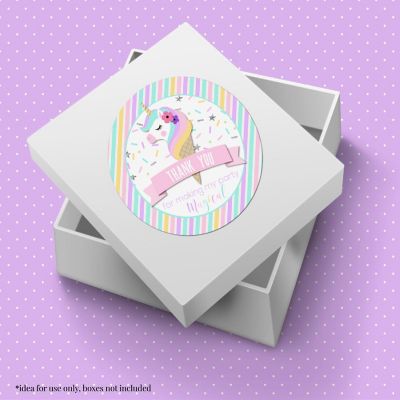 AmandaCreation Unicorn Ice Cream Envelope Seals 40pc. Image 1