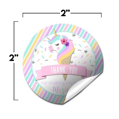 AmandaCreation Unicorn Ice Cream Envelope Seals 40pc. Image 2