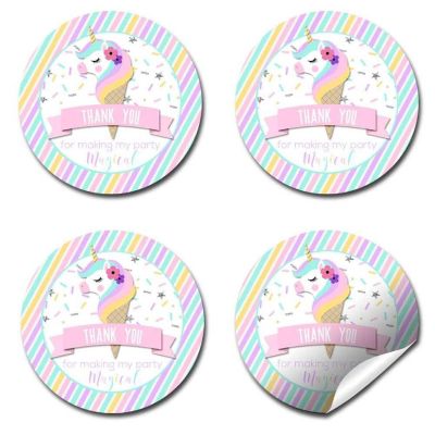 AmandaCreation Unicorn Ice Cream Envelope Seals 40pc. Image 3