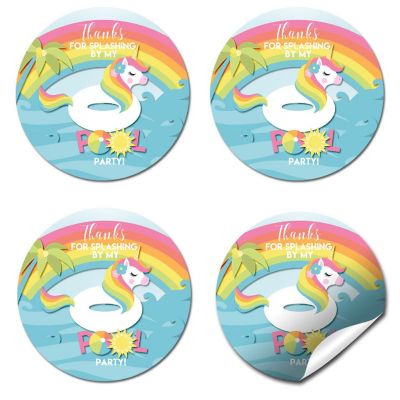AmandaCreation Unicorn Pool Float Envelope Seals 40pc. Image 2