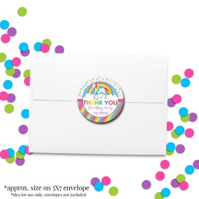 AmandaCreation Unicorn Roller Skating Envelope Seals 40pc. Image 1