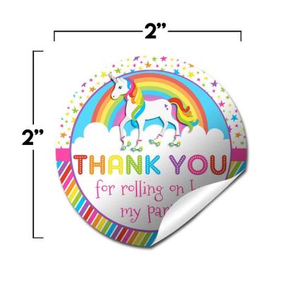 AmandaCreation Unicorn Roller Skating Envelope Seals 40pc. Image 2