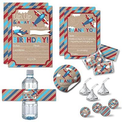 AmandaCreation Up &amp; Away Airplane Party Bundle 381pc. Image 1