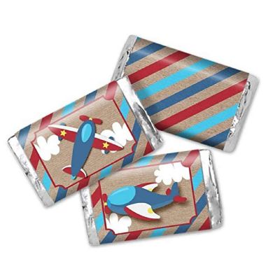 AmandaCreation Up &amp; Away Blue Mini Candybar Wrappers 45pc. Image 1