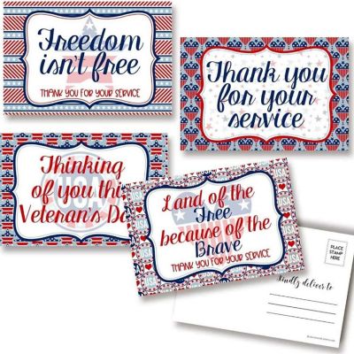 AmandaCreation Veterans Day Postcards 20pc. Image 1