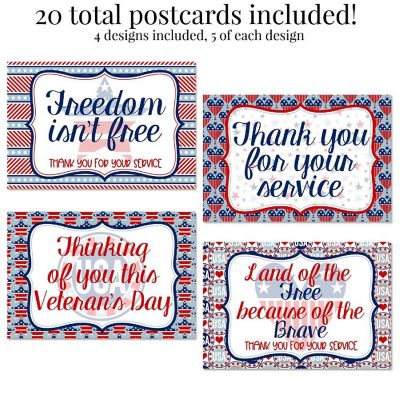AmandaCreation Veterans Day Postcards 20pc. Image 1