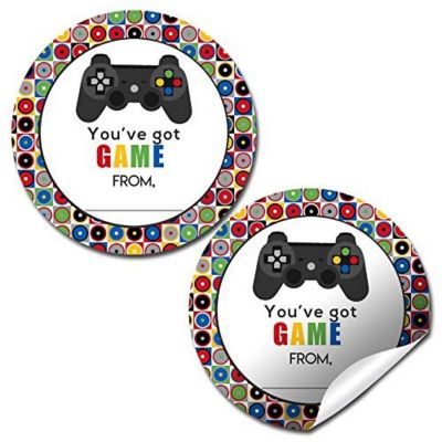 AmandaCreation Video Game Valentine Envelope Seals 40pc. Image 1