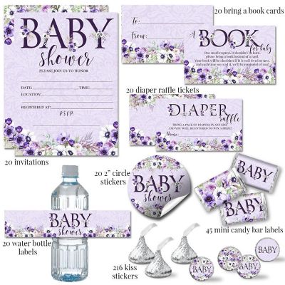 AmandaCreation Violet Floral Party Bundle 381pc. Image 3