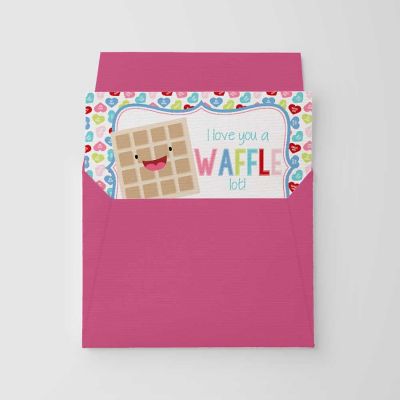 AmandaCreation Waffle Valentine Greeting Card 2pc. Image 1