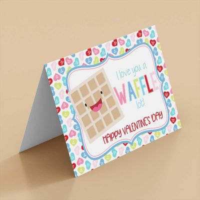 AmandaCreation Waffle Valentine Greeting Card 2pc. Image 2