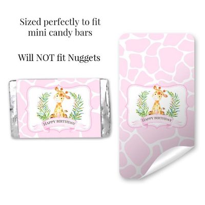 AmandaCreation Watercolor Giraffe Mini Candybar Wrappers 45pc Image 3