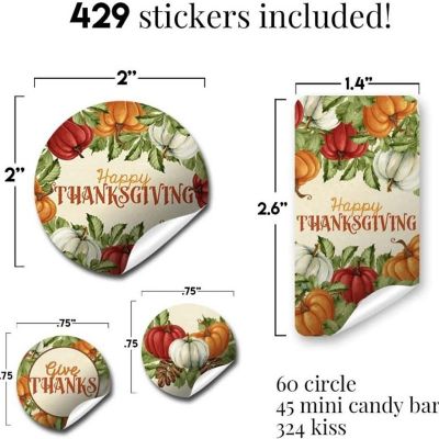 AmandaCreation Watercolor Pumpkin Sticker Bundle 429pc. Image 1