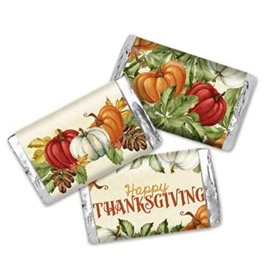 AmandaCreation Watercolor Pumpkins Mini Candybar Wrappers 45pc. Image 1