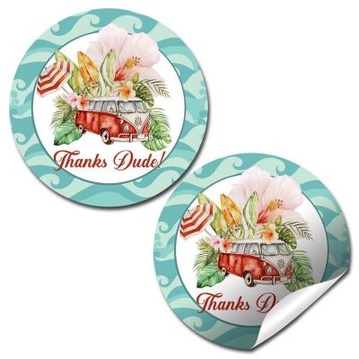 AmandaCreation Watercolor Surf Envelope Seals 40pc. Image 1