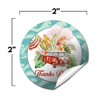 AmandaCreation Watercolor Surf Envelope Seals 40pc. Image 2