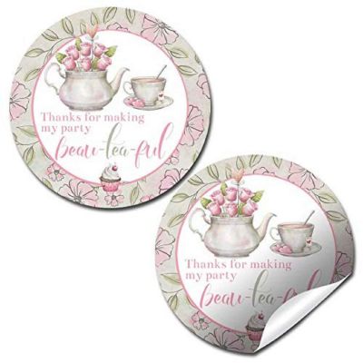 AmandaCreation Watercolor Tea Party Envelope Seals 40pc. Image 1