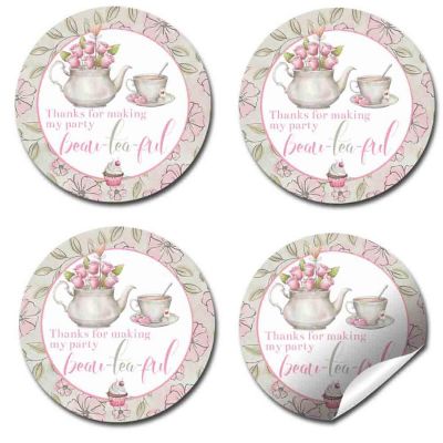 AmandaCreation Watercolor Tea Party Envelope Seals 40pc. Image 3