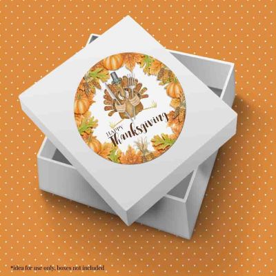 AmandaCreation Watercolor Turkey Envelope Seals 40pc. Image 1