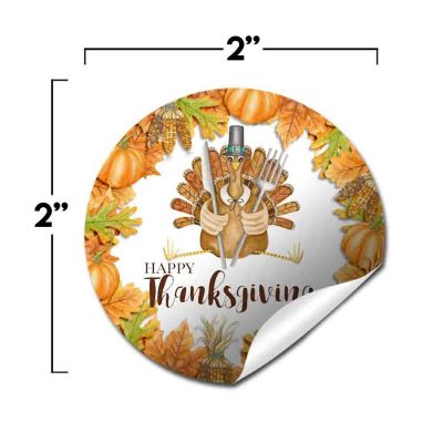AmandaCreation Watercolor Turkey Envelope Seals 40pc. Image 2