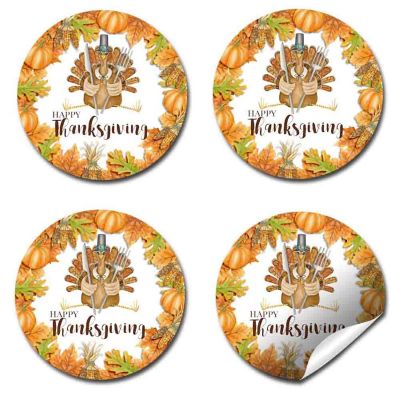 AmandaCreation Watercolor Turkey Envelope Seals 40pc. Image 3