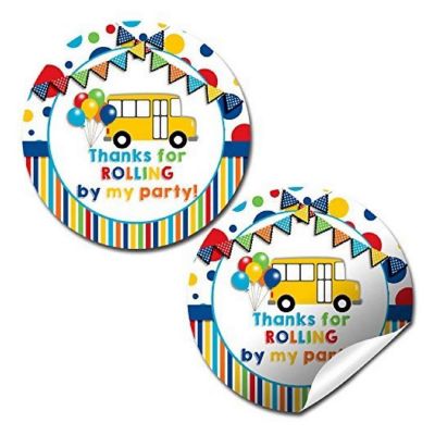 AmandaCreation Wheels On The Bus Envelope Seals 40pc. Image 1