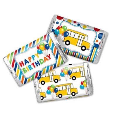 AmandaCreation Wheels on The Bus Mini Candybar Wrappers 45pcs Image 1