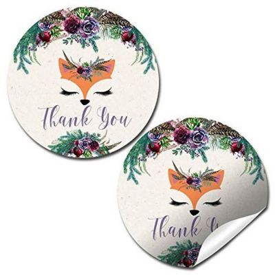 AmandaCreation Woodland Forest Fox Envelope Seals 40pc. Image 1