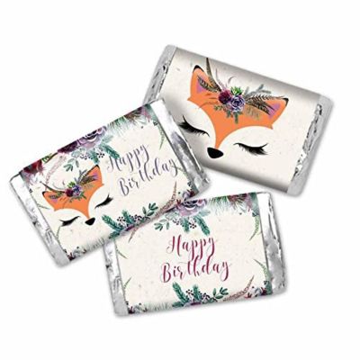 AmandaCreation Woodland Forest Fox Mini Candybar Wrappers 45pcs. Image 1