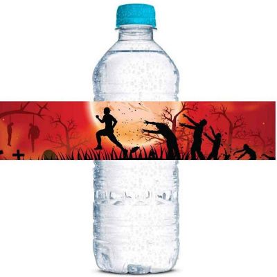 AmandaCreation Zombie Attack Water Bottle Wrappers 45pc. Image 1