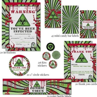 AmandaCreation Zombie Outbreak Party Bundle 381pc. Image 1