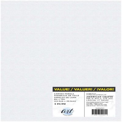 American Crafts Art Supply Basics Panel Pack Canvas 5/Pkg-9"X12" Image 1