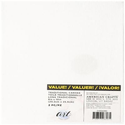 American Crafts Art Supply Basics Stretched Canvas 2/Pkg-8"X10" Image 1