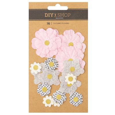 American Crafts Bag Dcor 24/Pkg-Textured Flowers Image 1