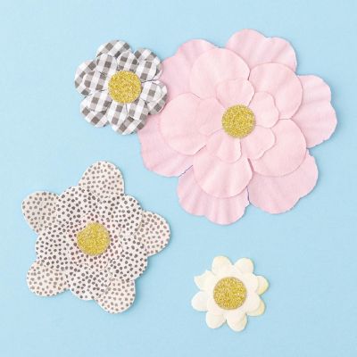 American Crafts Bag Dcor 24/Pkg-Textured Flowers Image 2