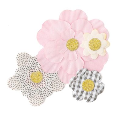 American Crafts Bag Dcor 24/Pkg-Textured Flowers Image 3