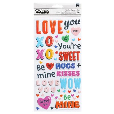 American Crafts Cutie Pie Thickers Stickers 111/Pkg-Puffy Phrase Image 1