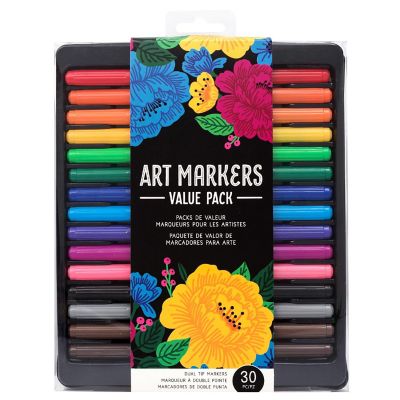 American Crafts Dual Tip Art Markers Value Pack 30/Pkg-Fine &amp; Broad Image 1