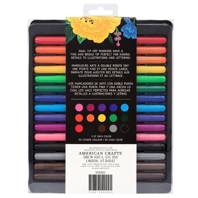 American Crafts Dual Tip Art Markers Value Pack 30/Pkg-Fine &amp; Broad Image 1