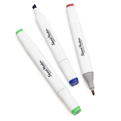 American Crafts - Sketch Markers Collection - Dual Tip - Chisel and Fine Point - 12 Color Pack 34007549 Image 1
