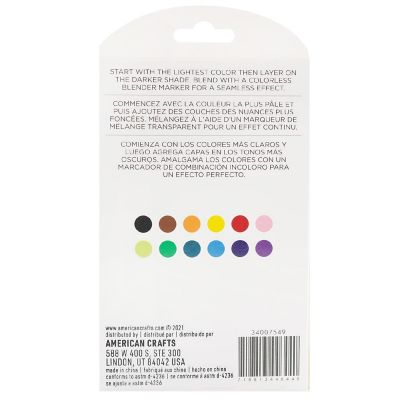 American Crafts - Sketch Markers Collection - Dual Tip - Chisel and Fine Point - 12 Color Pack 34007549 Image 3