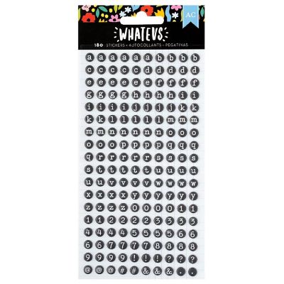 American Crafts Whatevs Puffy Stickers 180/Pkg-Alpha, Matte Image 1