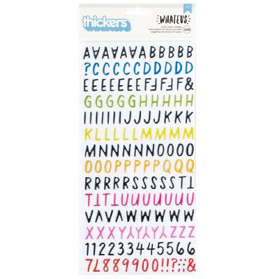 American Crafts Whatevs Thickers Stickers 338/Pkg-Alpha, Glossy Image 1