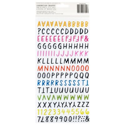 American Crafts Whatevs Thickers Stickers 338/Pkg-Alpha, Glossy Image 1