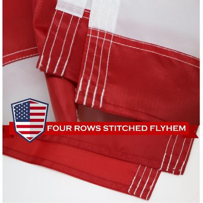 American Flag 210D Embroidered Polyester 2.5x4 Ft  with Pole Sleeve Image 2