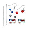 American Flag Earring Craft Kit - Makes 6 Pairs Image 1